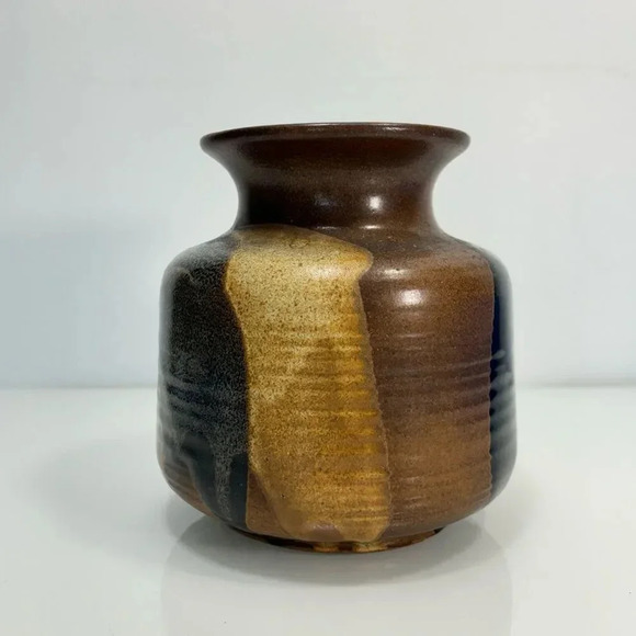 Pottery Craft USA Vintage Stoneware Earth Sand Tones Handmade Vase - Picture 10 of 10